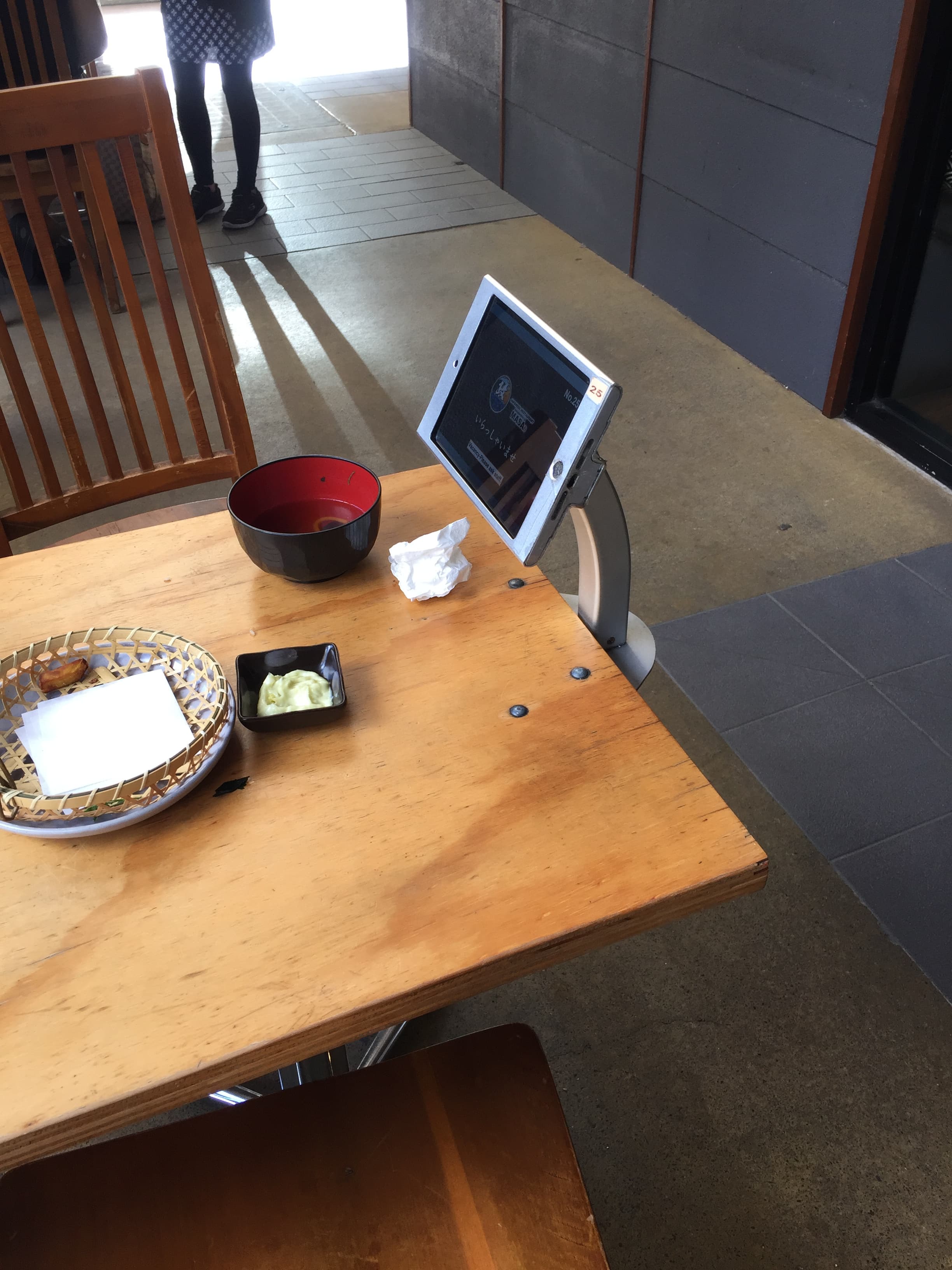 A tablet ordering system at a restaurant in Australia