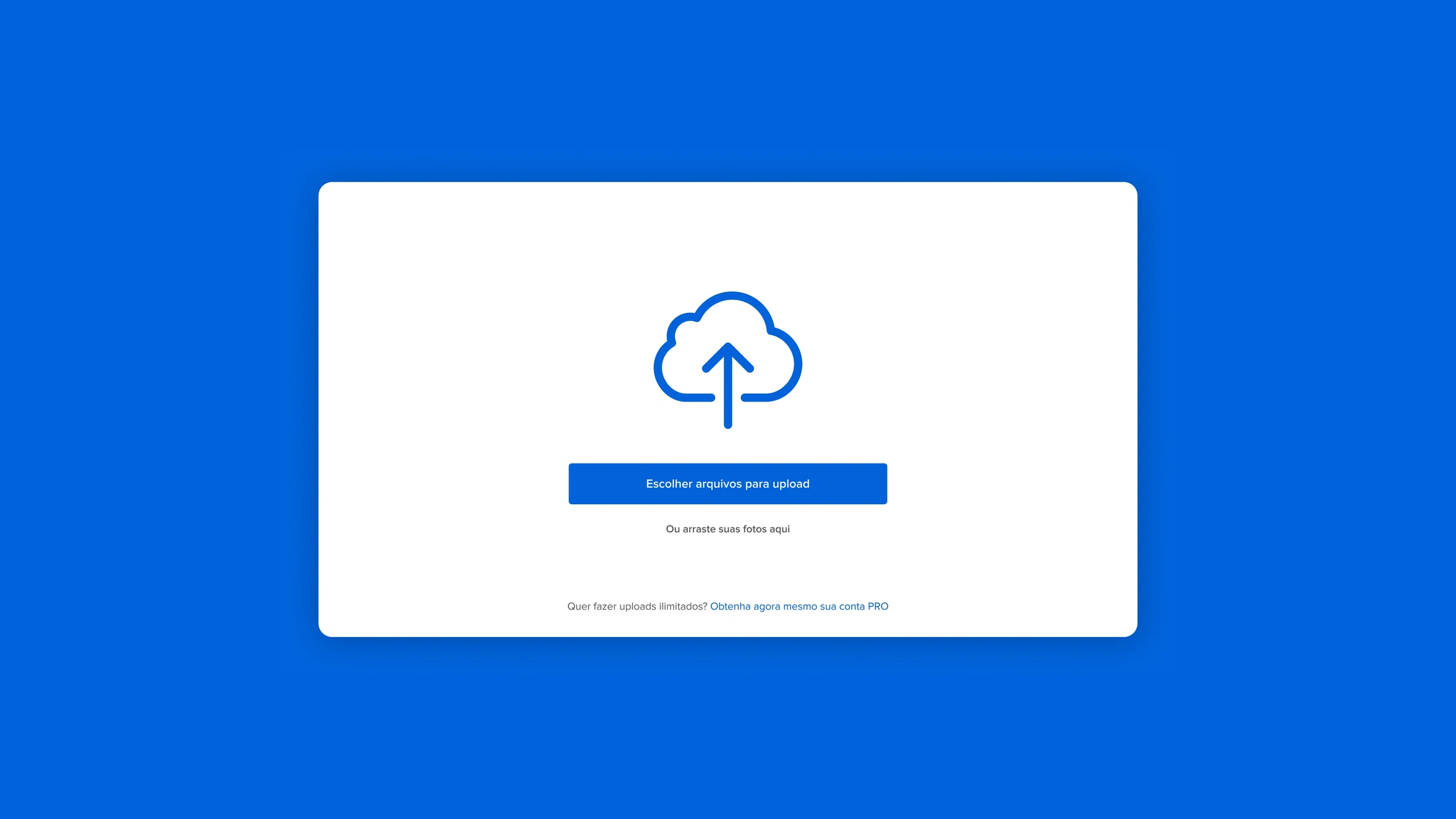 Flickr photo upload panel with a file picker and drag-and-drop area