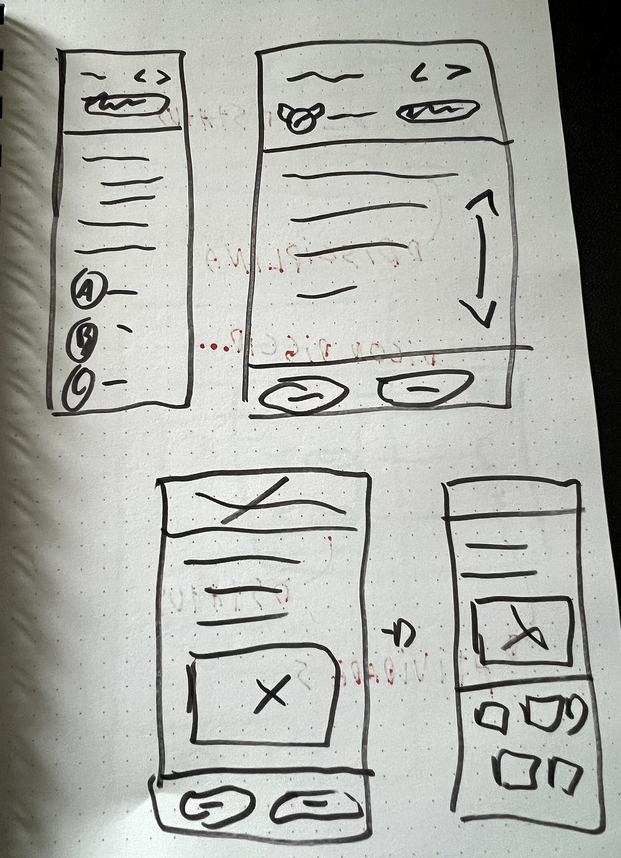 Early interface sketch: execution